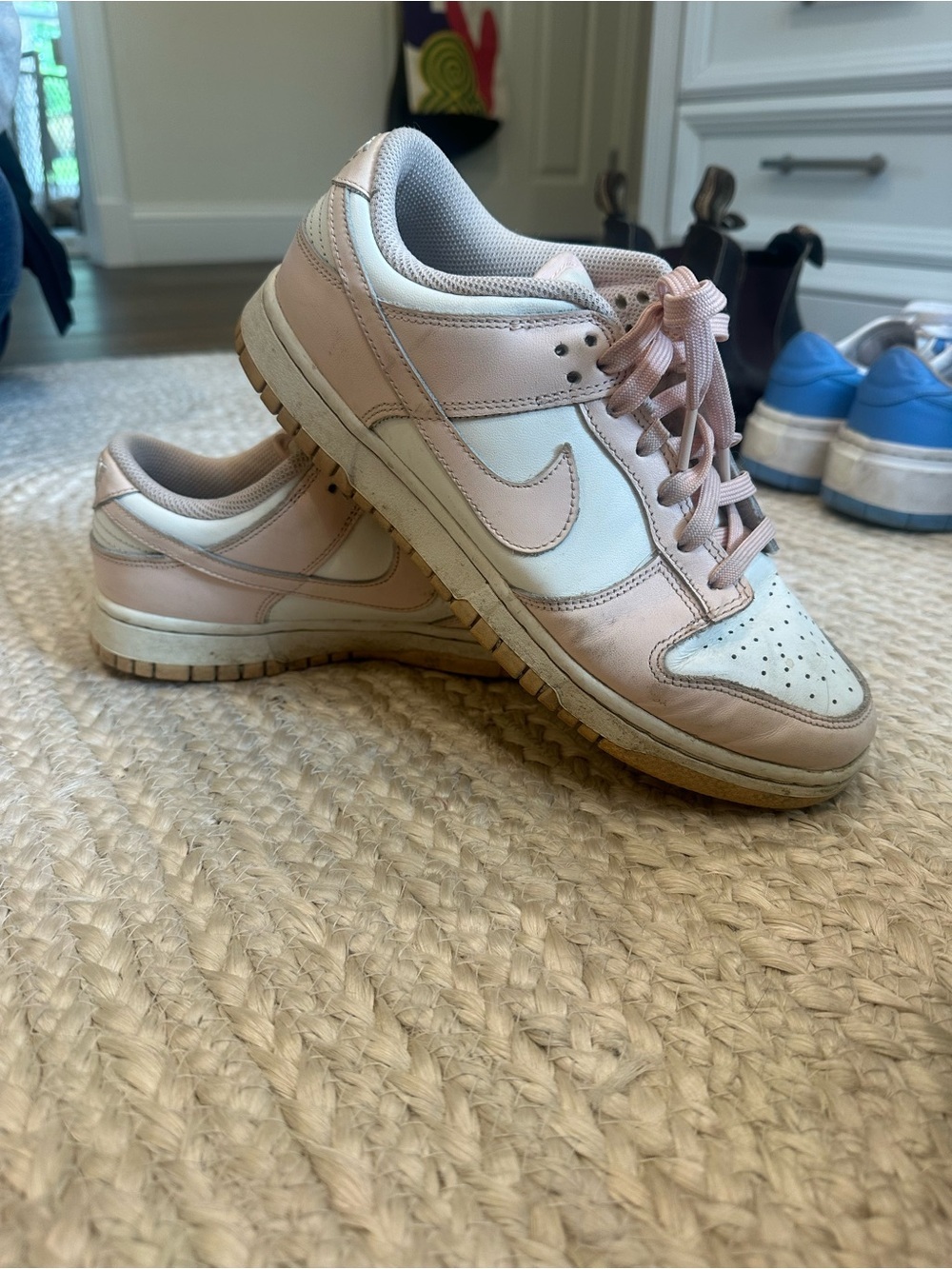 Nike Women’s Low-Top Sneakers in Pale Pink and White